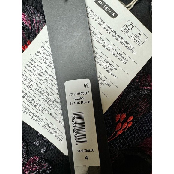 Badgley Mischka Floral Embroidered Sheer Long Sleeve Cocktail Dress Women’s Sz 4 - Picture 11 of 11